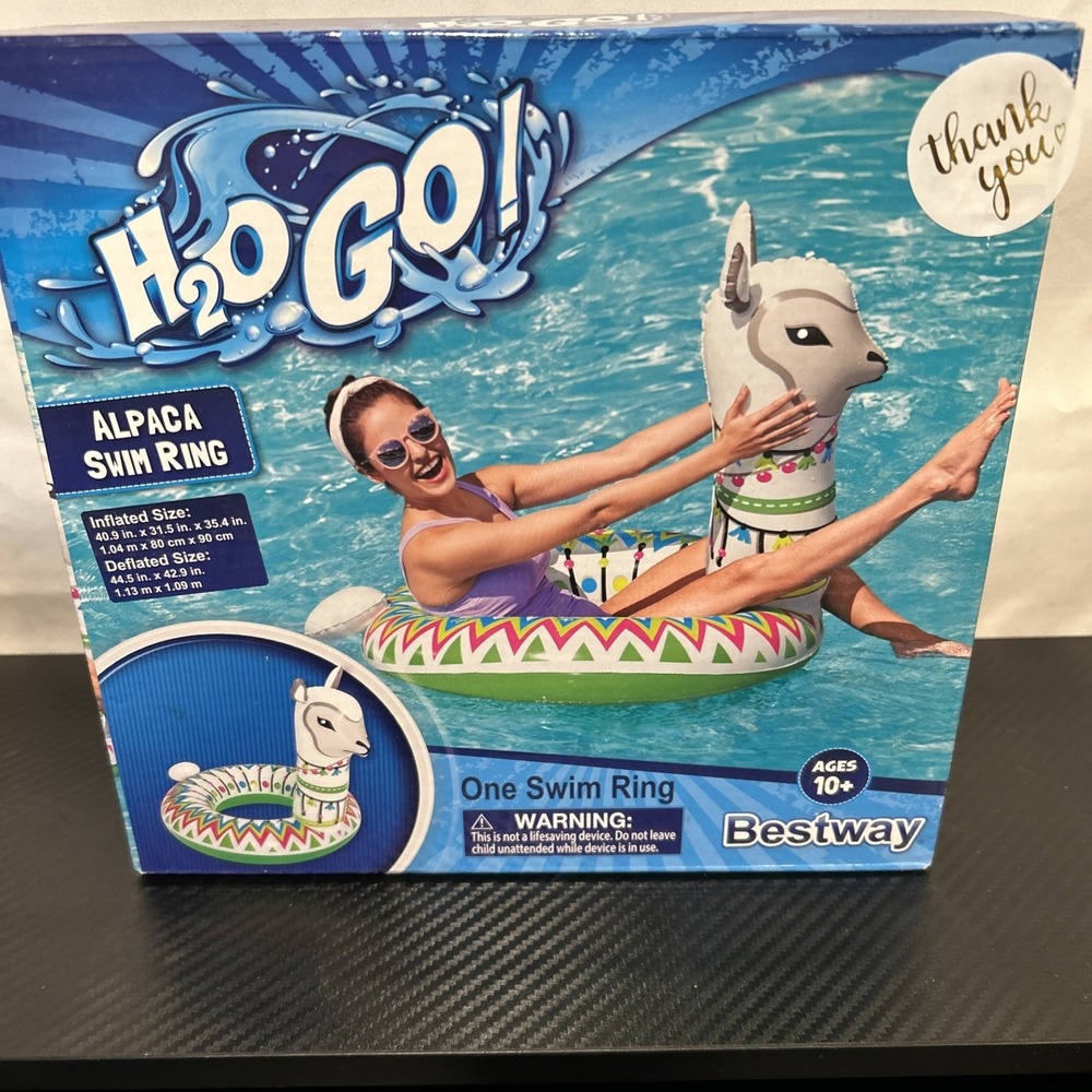 H20 Go Alpaca Swim Ring Pool Float 40x31x35 Ages 10+ Llama Bestway